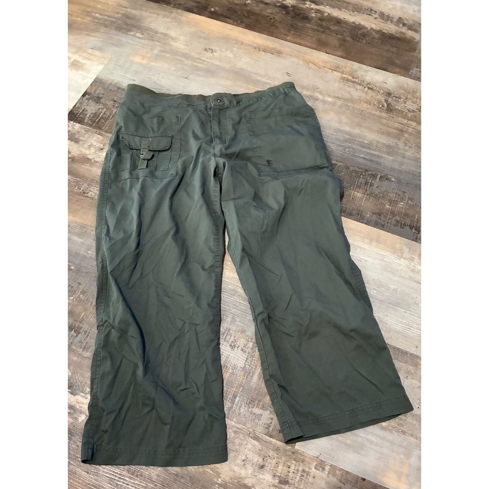 Danskin Now Womens Olive Green Cargo Pants Size M 8-10 Elastic Wais